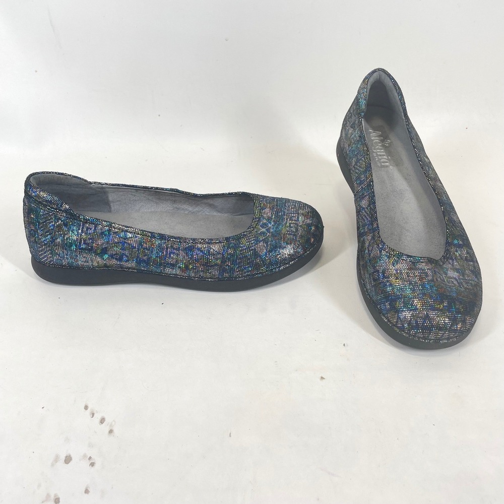 Alegria by PG Lite Petal Ballet Flats Metallic Mosaic Leather PET-321 Size 9